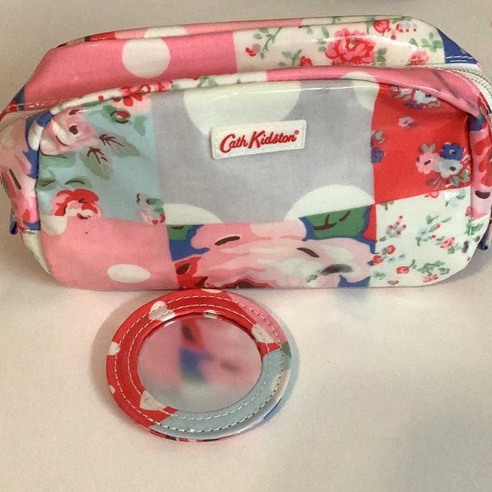 Cath Kidson cosmetics bag and mirror Preloved has some ink markings shown